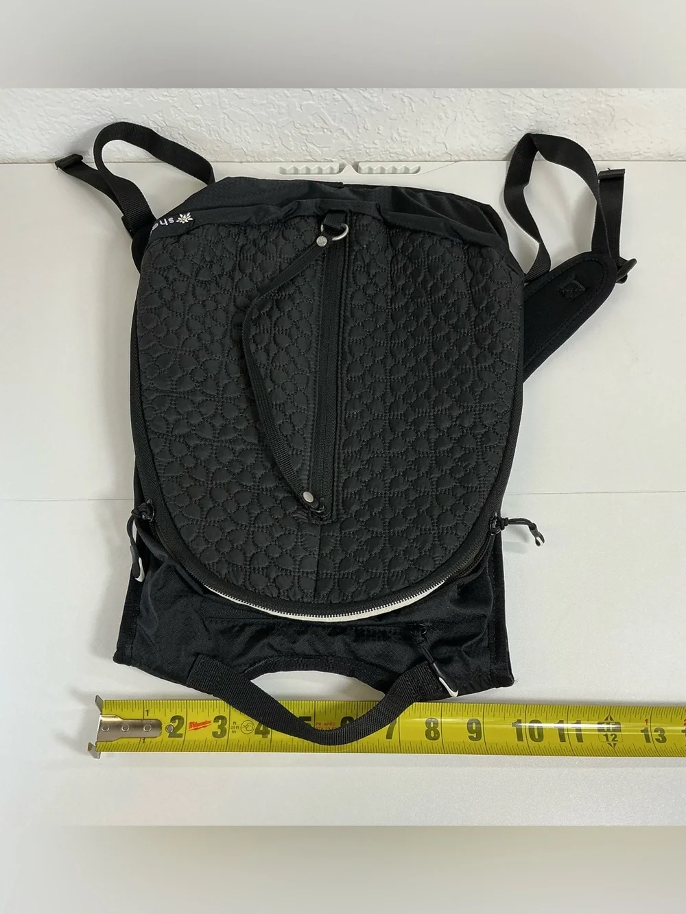 Sherpani Black Quilted Travel Backpack Lightweight Everyday Laptop Bag